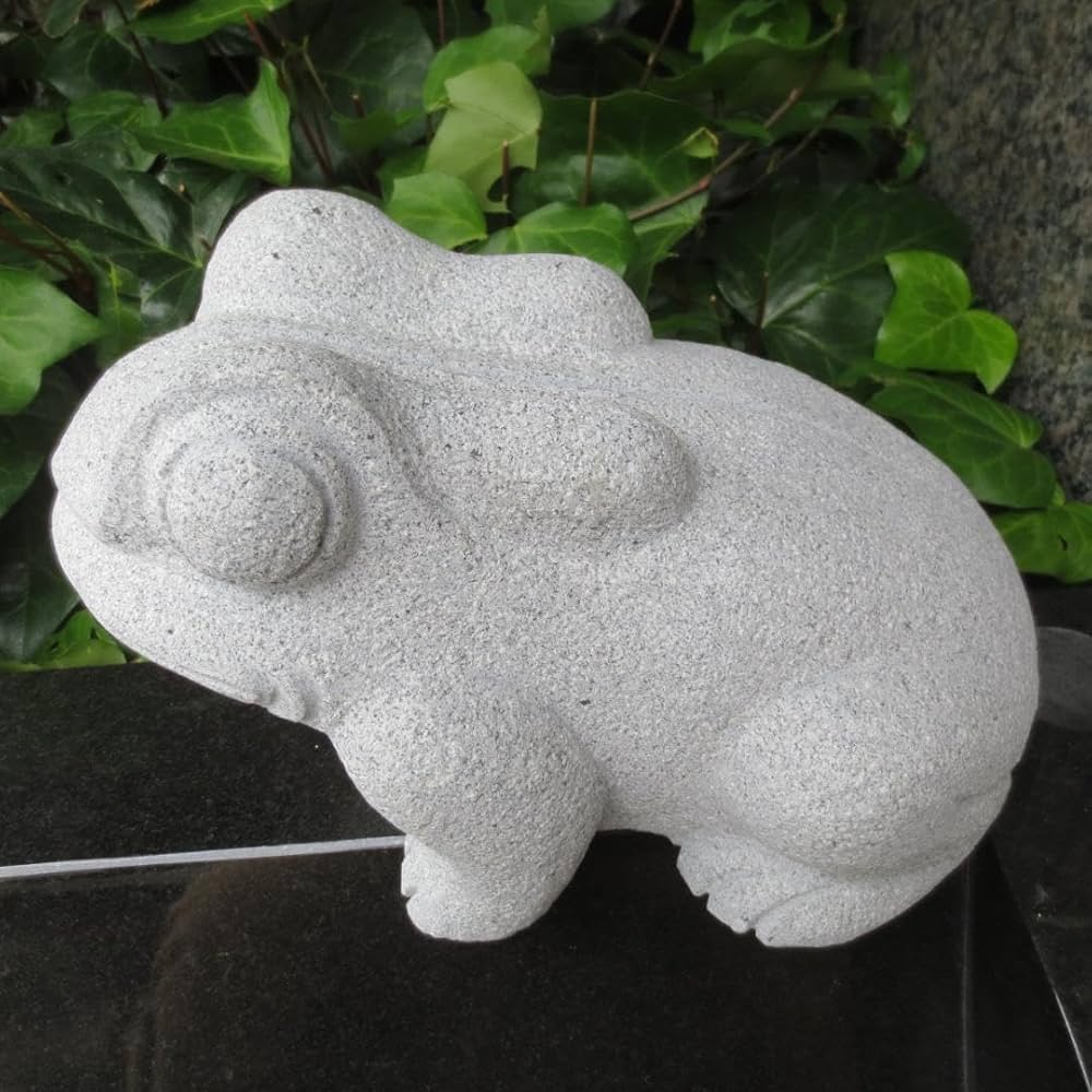 かえる カエル 全長33cm 置物 置き物 雑貨 御影石のオブジェ 庭 玄関 かえる カエル 全長33cm 置物 置き物 雑貨 御影石のオブジェ